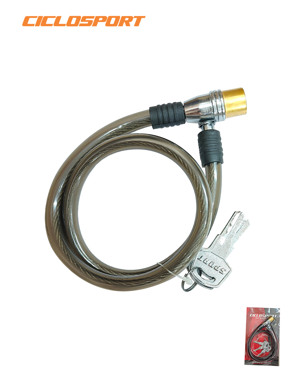 bicycle safety key lock brass cable01